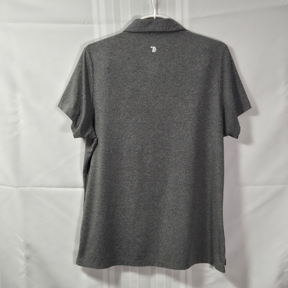 Tuff Athletics Polo Shirt Womens L Gray Short Sleeve Performance Active Stretch - Picture 3 of 12
